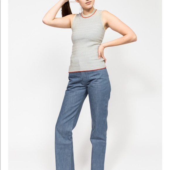 Trademark | NWT Rack Rib Shell Pale Blue Tank M - Picture 2 of 8